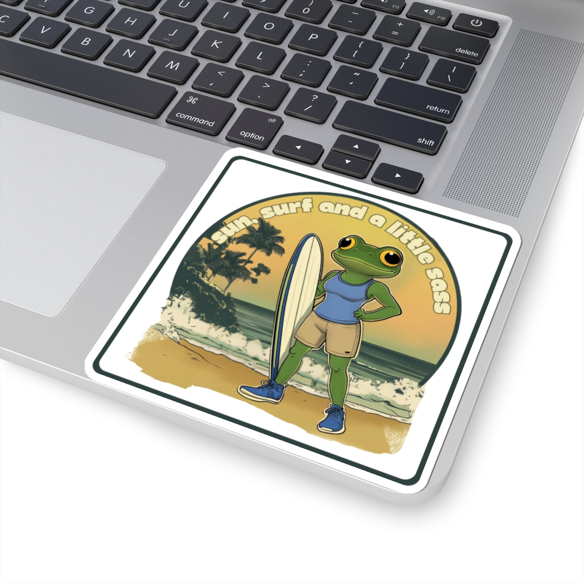 “Sun, surf and a little sass” Kiss-Cut Sticker